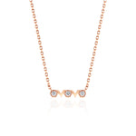 Rose Gold Necklace with hexagons and V shapes, and Diamonds, Small