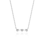 White Gold Necklace with octagons and V shapes, and Diamonds, Small