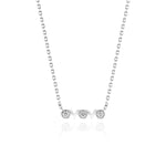 White Gold Necklace with hexagons and V shapes, and Diamonds, Small