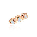 Rose Gold Band with repeating White Shell hexagons and V shapes, Medium