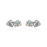 White Gold Earrings with Morganite, Topaz, and Diamonds, Small