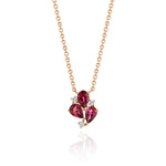 Rose Gold Necklace with Rubellite and Diamonds, Small