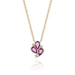 Rose Gold Necklace with Pink Sapphire and Diamonds, Small