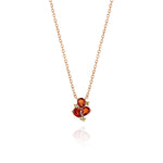 Rose Gold Necklace with Orange Sapphires and Yellow Diamonds, Small