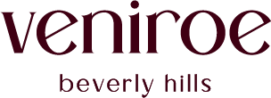 Veniroe logo reads Veniroe Beverly Hills in deep red color