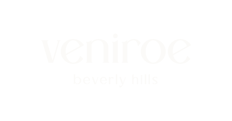 Veniroe logo reads Veniroe Beverly Hills in cream color